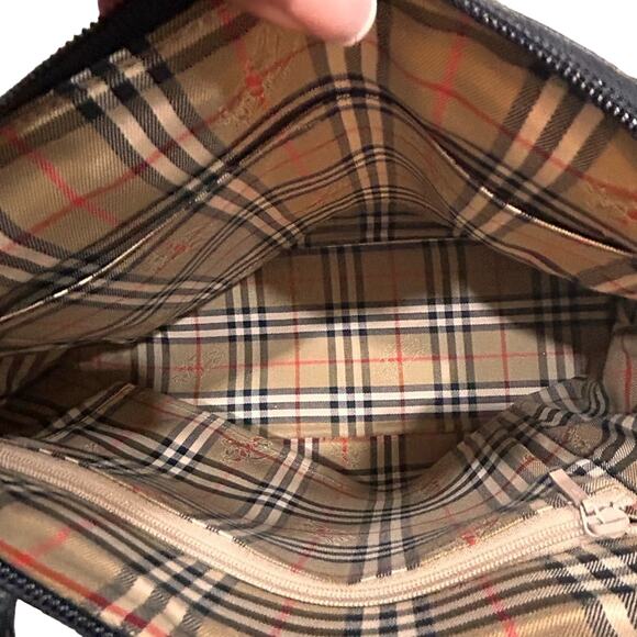 Authentic BURBERRY Vintage Leather Shoulder Hand Bag Purse Black - Picture 5 of 16